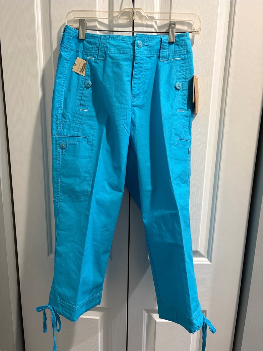 Bundle of two Coldwater Creek Bright Turquoise and Brown Cargo Crop Pants